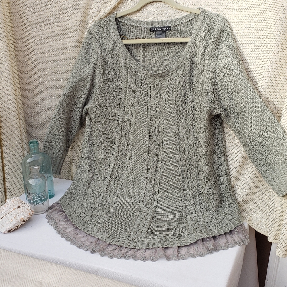 Sage green tunic sweater